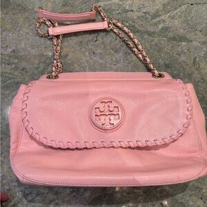 Authentic Tory Burch Soft Pink Chain Shoulder Bag